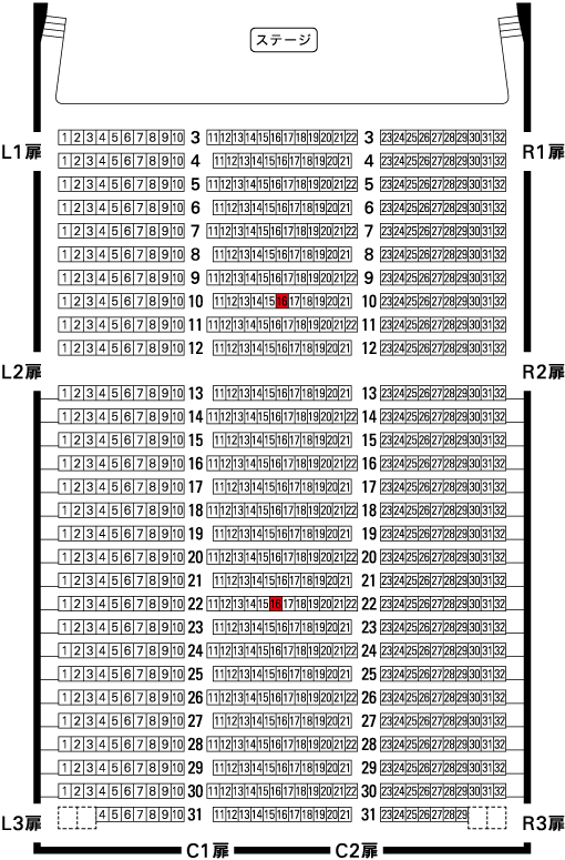 座席表 1階席 東京オペラシティ 東京フィルハーモニー交響楽団